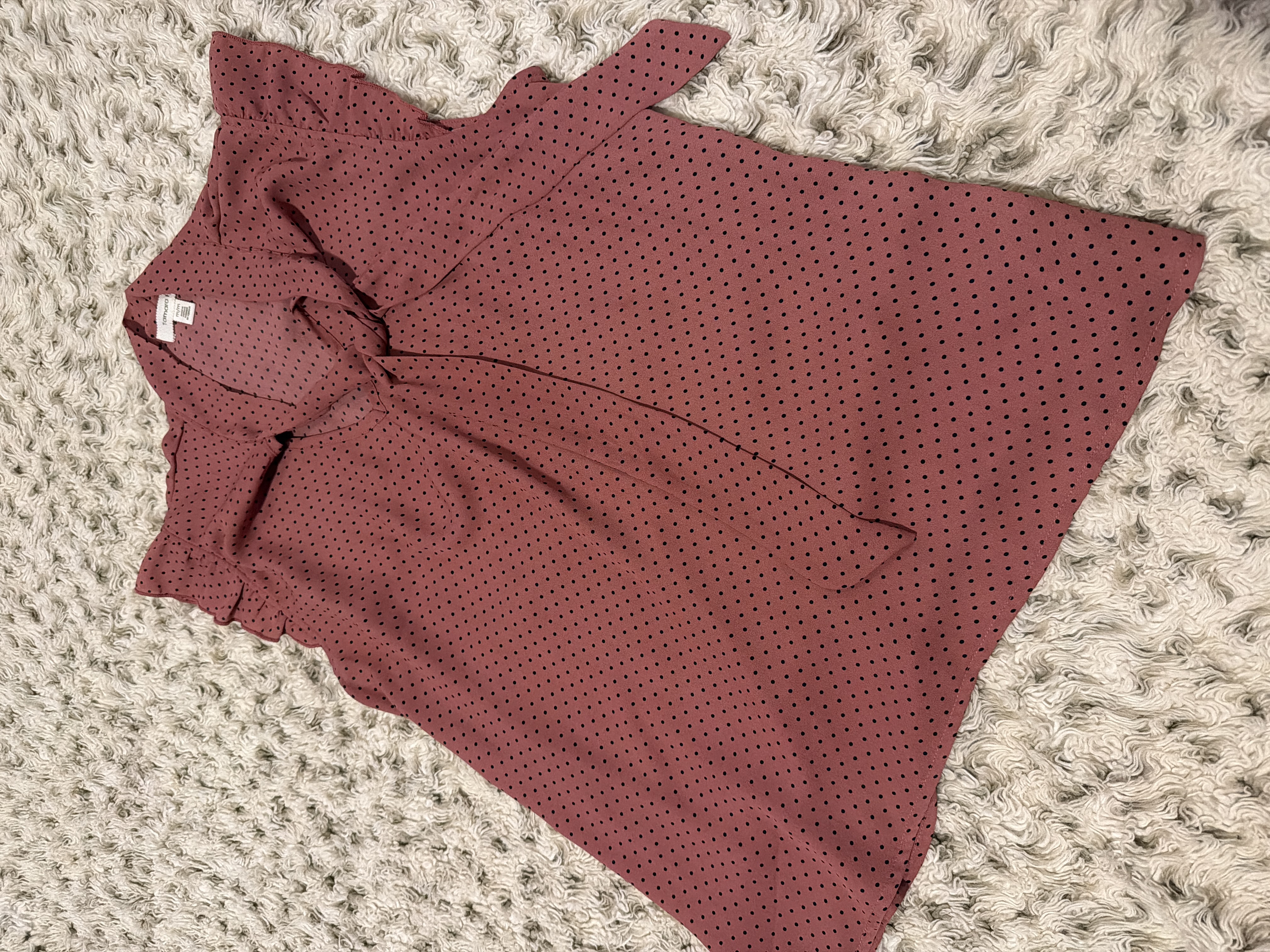 Pink/blck polka blouse